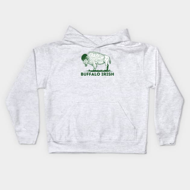 Buffalo Irish St. Patrick's Day Kids Hoodie by LizardIsland